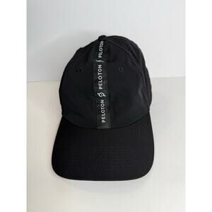 Peloton Logo Black Hat Adjustable Strap Lightweight Running Breathable Cap